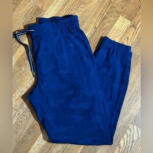 Healing Hands Navy Blue Camo Jogger Style Scrub Pants, Sz M